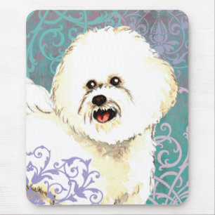 Elegant Bichon Frise Mouse Pad