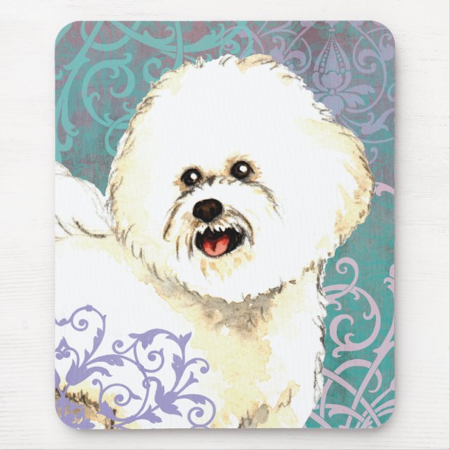Elegant Bichon Frise Mouse Pad (Front)