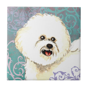 Elegant Bichon Frise Tile