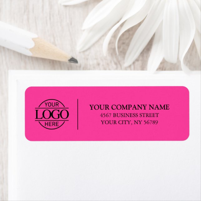 Elegant Bight Pink Business Logo Return Address (Insitu)