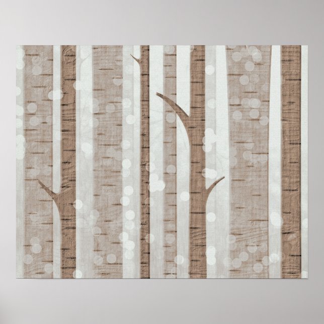 Elegant Birch Trees Forest Acrylic Artwork | Poster (Front)