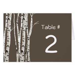 Elegant Birch Trees Wedding Table Number