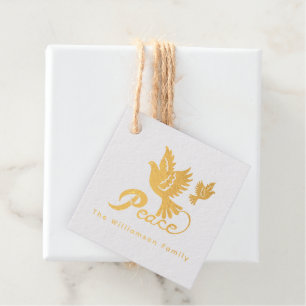 Elegant Bird Of Peace Holiday Favour Tags