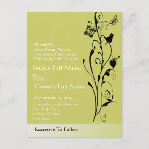 Elegant Birds & Butterflies Wedding Invitation