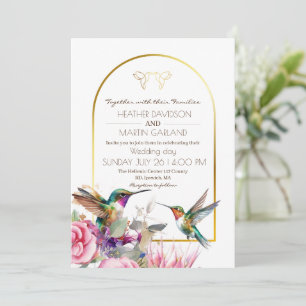 Elegant Birds  Garden Spring Floral Wedding Invitation