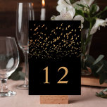 Elegant Birds of a Feather Wedding  Table Number<br><div class="desc">These simple,  elegant wedding table number cards feature a flock of birds in faux gold foil over a pure black background. Elegant,  classy,  modern,  and unique - easy to customise for your special day!</div>