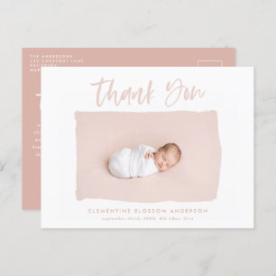 Elegant birth announcement photo thank you