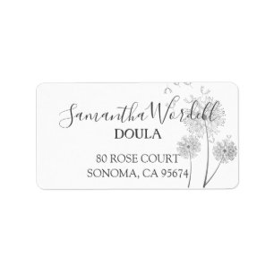Elegant Birth Doula Or Midwife Return Address Label