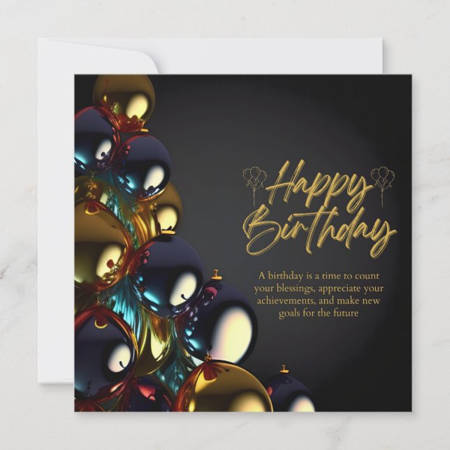 Elegant Birthday Blessings Card (Front)