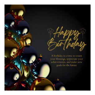 Elegant Birthday Blessings Poster