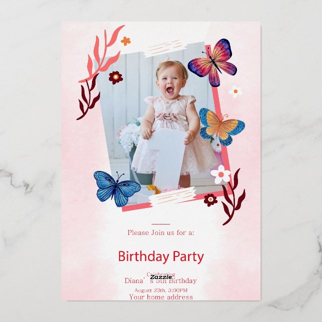 Elegant Birthday Card (Back)