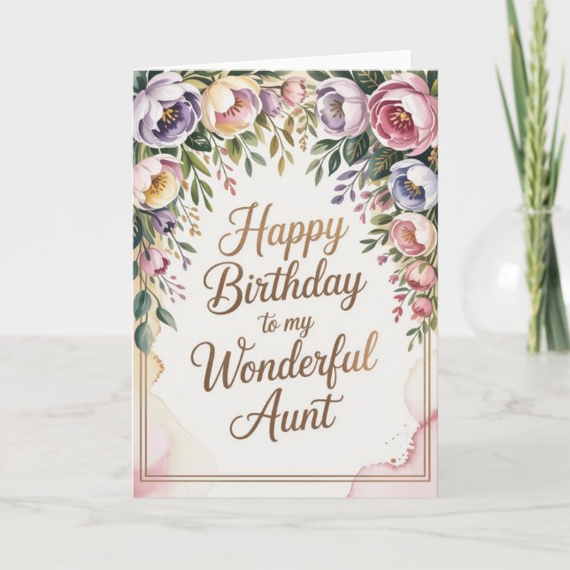 Elegant Birthday Card for Aunt (Front)