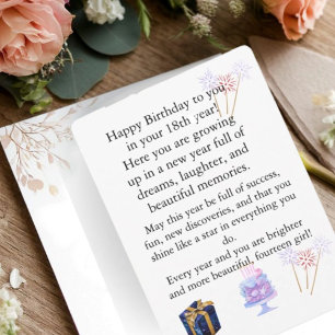 Elegant Birthday Card for Her 18Personalized Greet