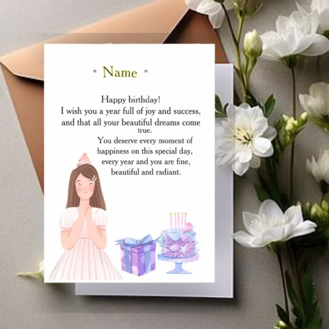 Elegant Birthday Card for Her – Personalized Greet (Creator Uploaded)