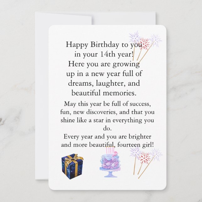 Elegant Birthday Card for Her – Personalized Greet (Front)