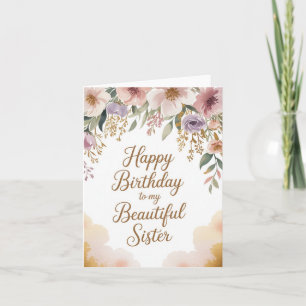 Elegant Birthday Card for Sister