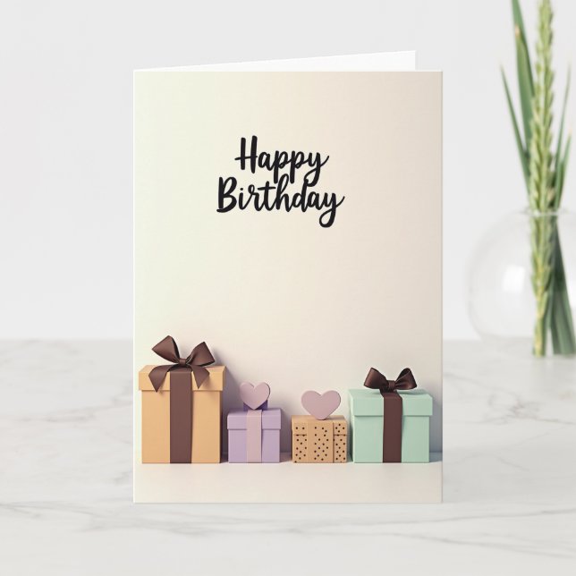 Elegant Birthday Cursive Card (Front)