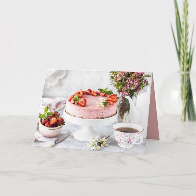 Elegant Birthday Dessert Card (Front)