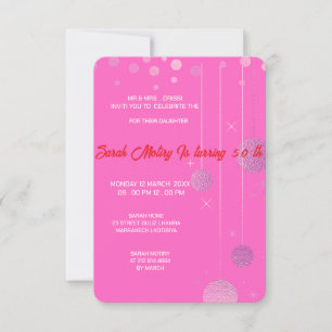 Elegant Birthday Editable Invitation Pink Birthday
