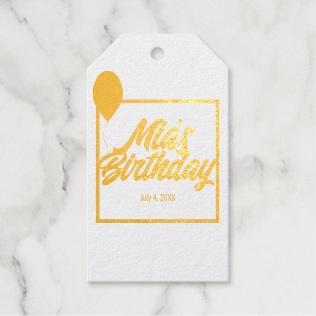 Elegant Birthday Gift Tags (Front)