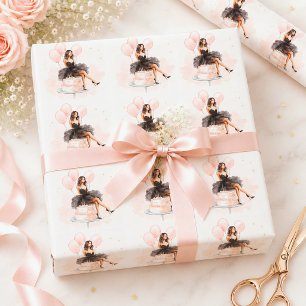Elegant Birthday Girl Wrapping Paper