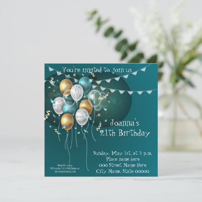 Elegant Birthday Invitation (Standing Front)