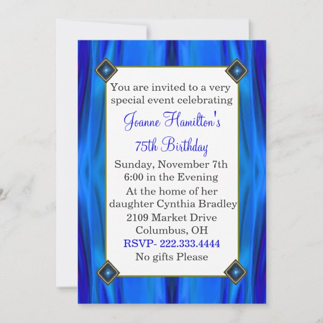 Elegant birthday invitation (Front)