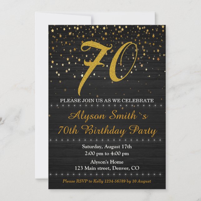 Elegant birthday invitation Adult woman invite (Front)