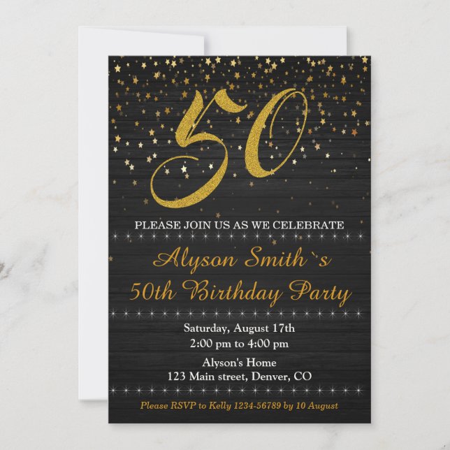 Elegant birthday invitation Adult woman invite (Front)