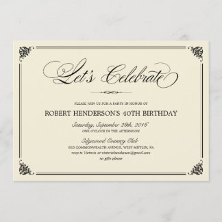 Elegant Birthday Invitations