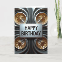 Elegant Birthday Metallic Plaque Card