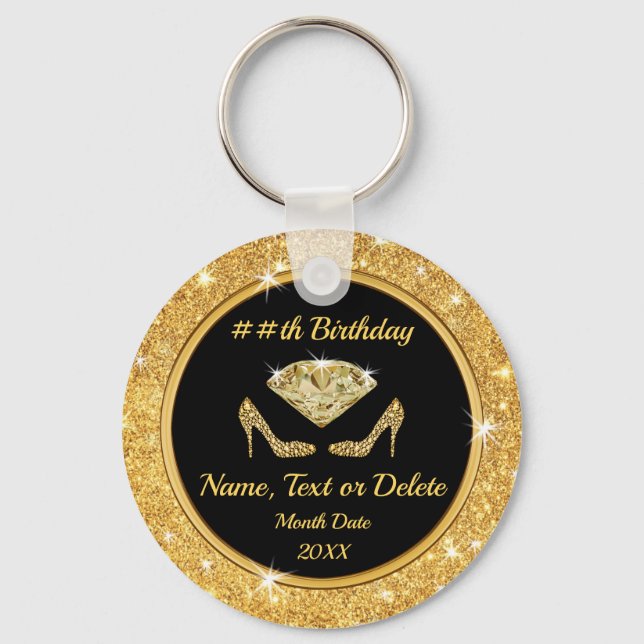 Elegant Birthday Party Favours for Adults, Womens Key Ring (Front)