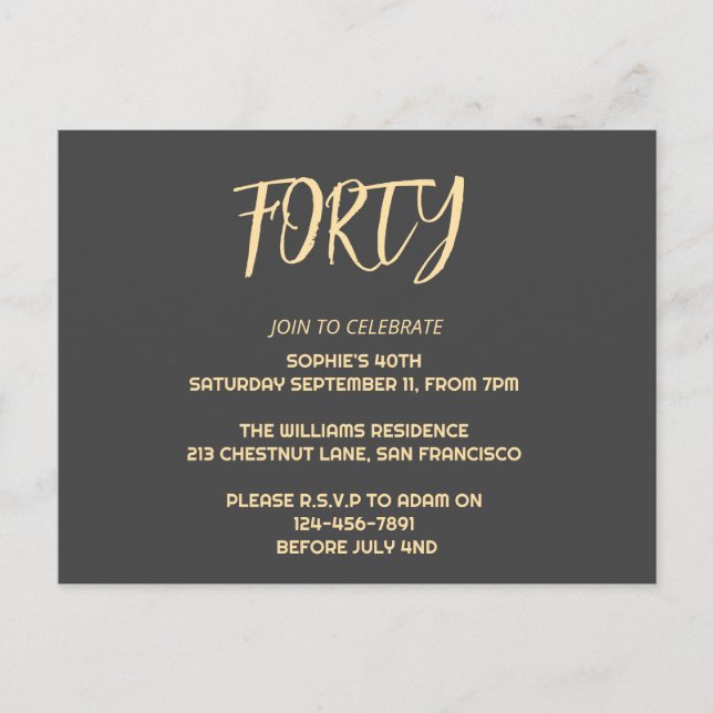 Elegant Birthday Party Invitation (Front)