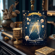 Elegant Birthday Party Invitation Champagne Toast