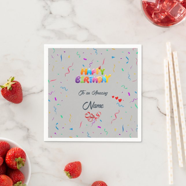 Elegant Birthday Party Napkins – Custom Designs (Insitu)