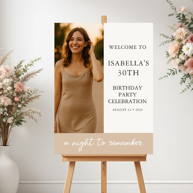 Elegant Birthday Party Photo Welcome Poster (Creator Uploaded)