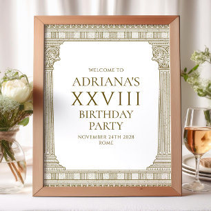 Elegant Birthday Party sign with stone elements
