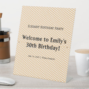 Elegant Birthday Party Welcome Pedestal Sign