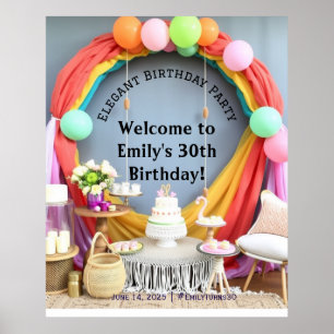 Elegant Birthday Party Welcome  Poster