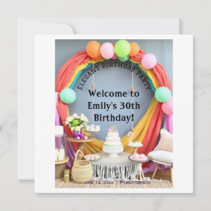 Elegant Birthday Party Welcome Save The Date