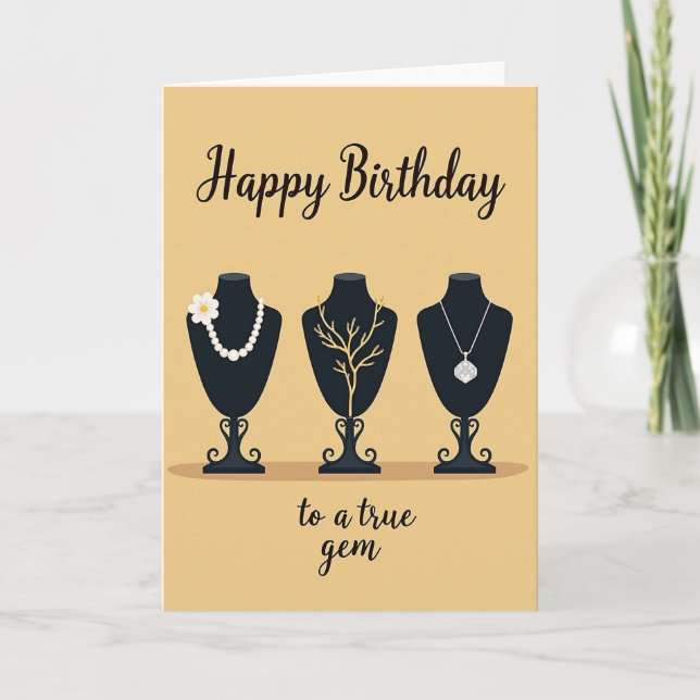 Elegant Birthday Pearl Bloom Card (Front)