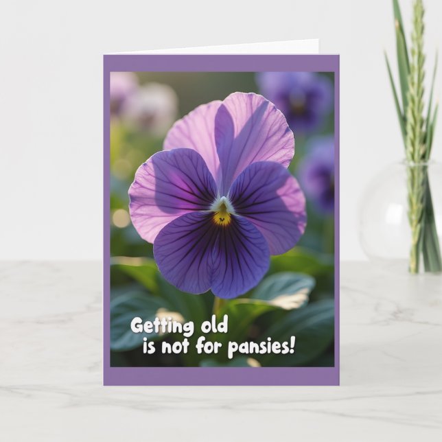 Elegant Birthday Purple Bloom Card (Front)