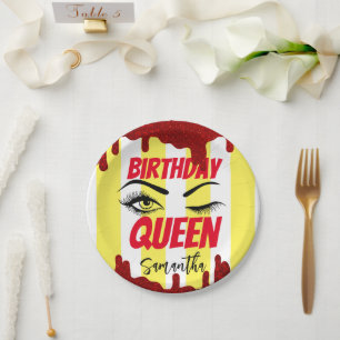 Elegant Birthday Queen 18th   21st   40th   50th P Paper Plate