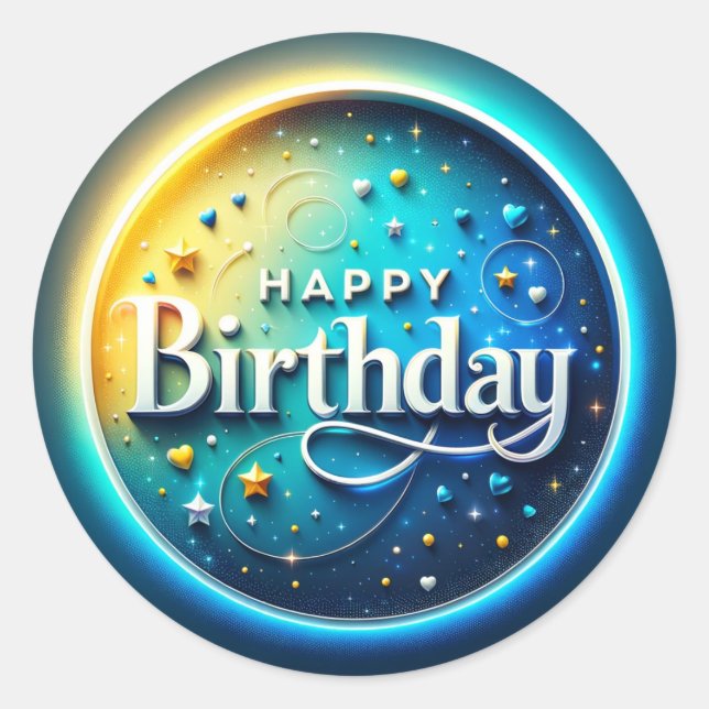 Elegant birthday sticker (Front)