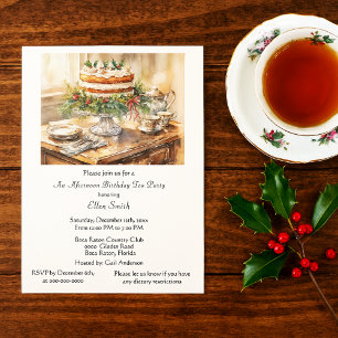 Elegant Birthday Tea Party Invitation