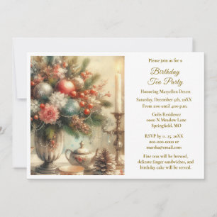 Elegant Birthday Tea Party Invitation