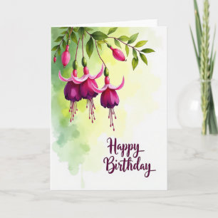 Elegant Birthday Watercolor Floral Card