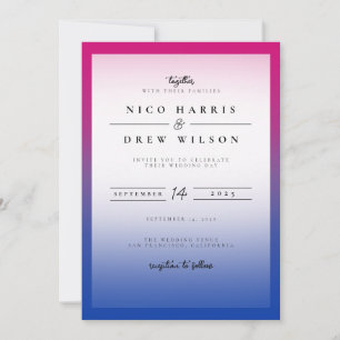 Elegant Bisexual Pride Wedding Invitation