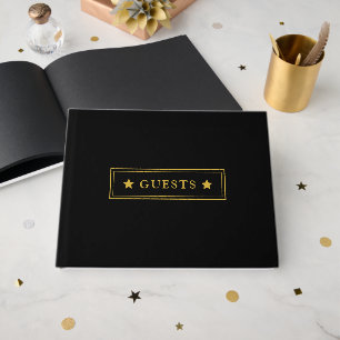 Elegant Black 10.5"x8.25" Guest Book for Any Speci