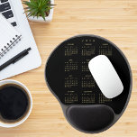 Elegant Black 2024 Calendar Home Office Ergonomic Gel Mouse Pad<br><div class="desc">Custom, elegant script typography, black and faux gold, yearly 2024 calendar, dust and stain resistant full year calendar mousepad / mousemat with ergonomic gel-pad wrist support and non-skid base, for home and office. Makes a great custom gift for your loved ones, mum, dad, husband, wife, son, daughter, brother, sister, grandpa,...</div>